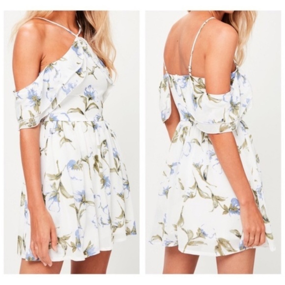 NWT Missguided Halterneck Floral Skater Dress – 2 - Picture 7 of 8